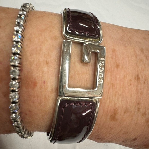 Gucci Jewelry - Gucci Burgundy Patent Leather Bangle Bracelet